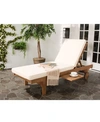Safavieh Jenne Outdoor Lounge With Side Table In Beige