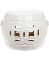 Safavieh Mei Double Coin Glazed Ceramic Stool In White