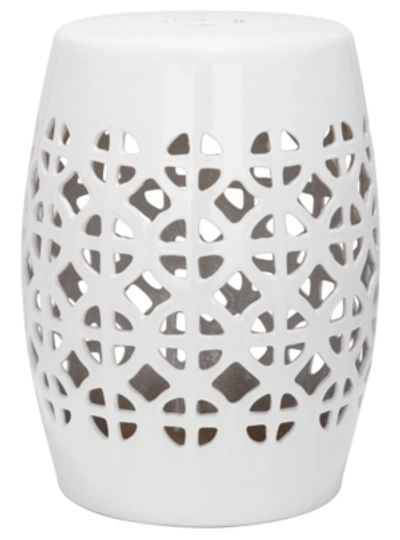 Safavieh White Circle Lattice Garden Stool