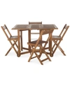 Safavieh Kinsie Outdoor 5-pc. Dining Set (1 Dining Table & 4 Chairs) In Brown