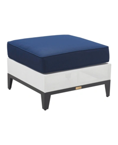 Tommy Hilfiger Hampton Outdoor Ottoman With Cushion In White