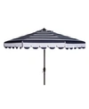 Safavieh Maui Striped 9' Umbrella In Navy