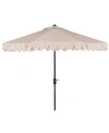 Safavieh Elegant Valance 9' Auto Tilt Umbrella In Beige