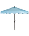 Safavieh Up Resistant Zimmerman 9 Ft Crank Market Push Button Tilt Umbrella With Flap In Nocolor