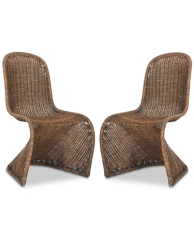 Safavieh Vlad Side Chair (set Of 2) In Walnut