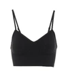 Alo Yoga Delight Stretch Cotton-blend Sports Bra In Black