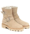 Jimmy Choo Youth Ii Suede Ankle Boots In Beige