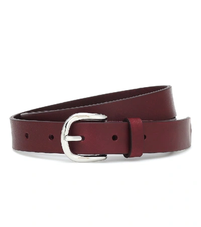 Isabel Marant Zadd Leather Belt In Burgundy