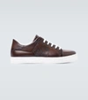 Berluti Men's Burnished Leather Low-top Sneakers In Tdm Intenso
