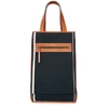 LUTZ MORRIS SAYLOR NAVY LEATHER-TRIMMED CANVAS TOTE,3904523