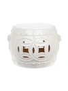 Safavieh Mei Double Coin Glazed Ceramic Stool In White