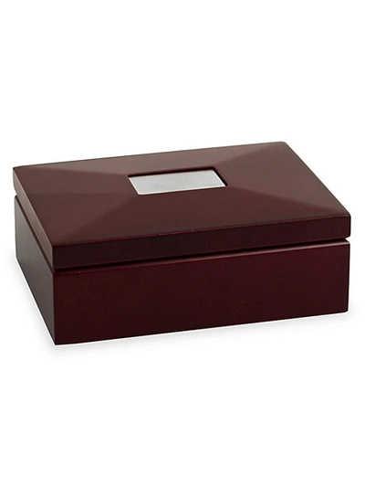 Bey-berk Mahogany Wood Hinged Box In Red