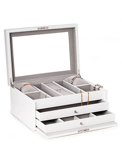 Bey-berk Lacquer Large Jewelry Chest In White