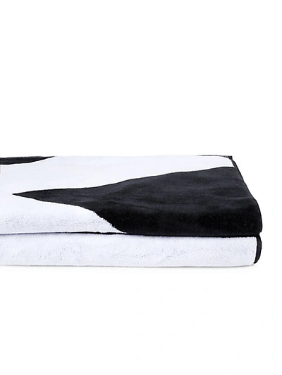 Y-3 Logo Cotton Towel In Black White