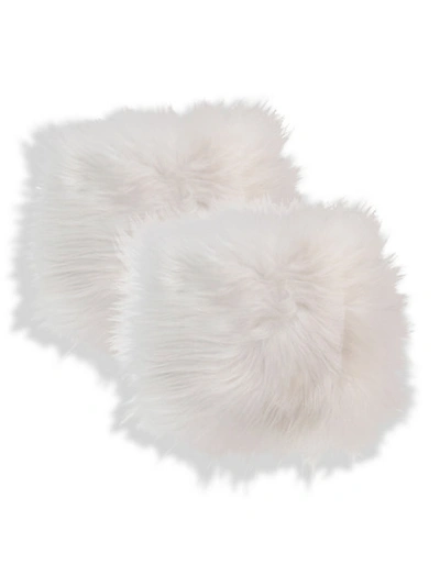 Icelandic Sheepskin Collection 2-pack Squarelong Hair Sheepskin Chair Pad Set In White
