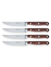 BERGHOFF PAKKA WOOD 4-PIECE STAINLESS STEEL STEAK KNIFE SET,0400011745401