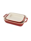 Staub Stonewares Rectangular Baking & Casserole 2-piece Dish Set In Red