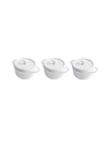 Staub 3-piece Mini Round Cocotte Set In White