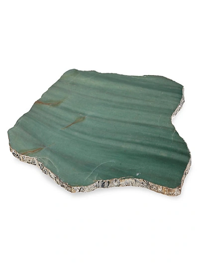 Anna New York Kiva Medium Quartz Platter In Emerald