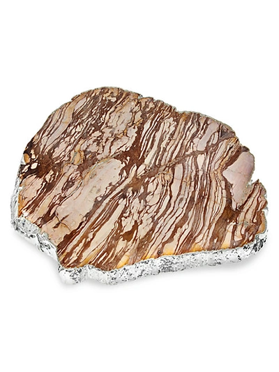 Anna New York Kiva Medium Jasper Platter In Brown Zebra