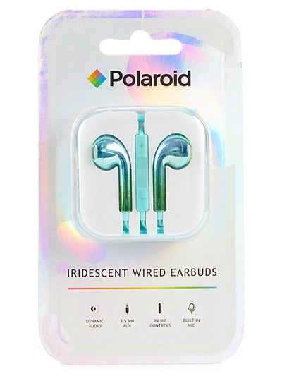 Polaroid Iridescent Wired Earbuds In Green