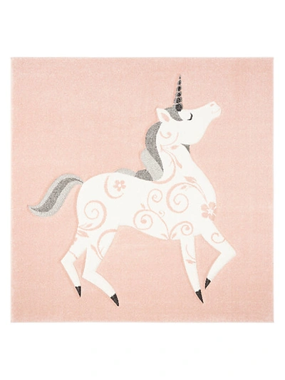 Safavieh Kid's Carousel Unicorn Rug In Pink Multi