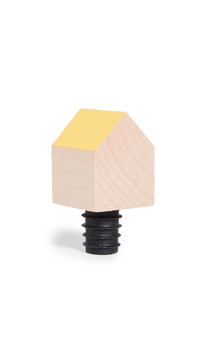Areaware House Bottle Stopper In Yellow