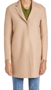 Harris Wharf London Concealed-fastening Single-breasted Coat In Tan