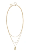 JULES SMITH DAINTY LAYERED CHARM OVAL NECKLACE