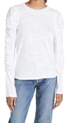 Free People Natasha Ruffle Sleeve Top In Optic White