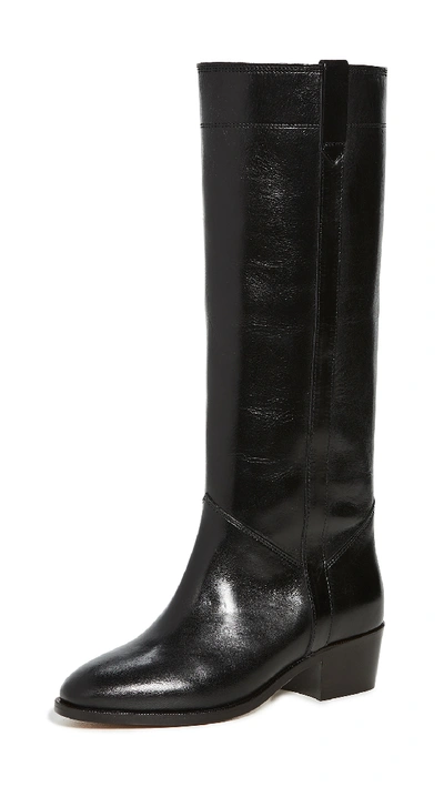 Isabel Marant Mewis 50 Black Leather Knee-high Boots