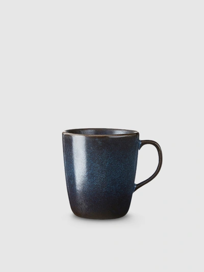 Aida Raw Stoneware Mug With Handle In Blue
