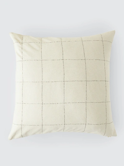 Anchal Project Organic Cotton Grid Throw Pillow Cover In White