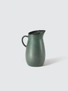 Aida Raw Stoneware Jug With Handle In Green