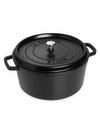 Staub Cast Iron 9 Quart Round Cocotte In Matte Black