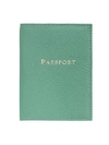 Graphic Image Leather Passport Cover In Robins Egg Blue
