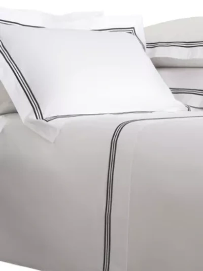 Frette Triplo Popeline 250 Thread Count 4-piece Sheet Set In White Black