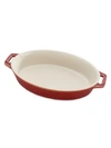 Staub 9" Oval Ceramic Baking Dish In Rustic Red