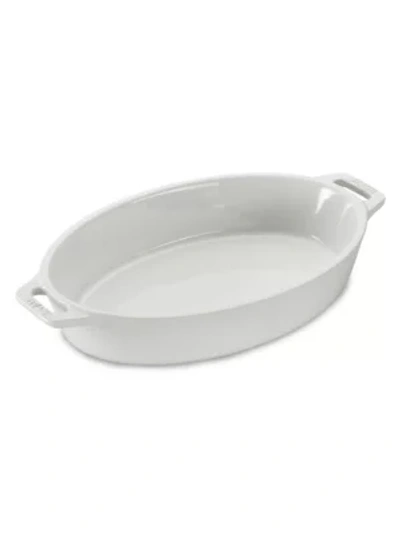 Staub 9" Oval Stoneware Baking Dish In White