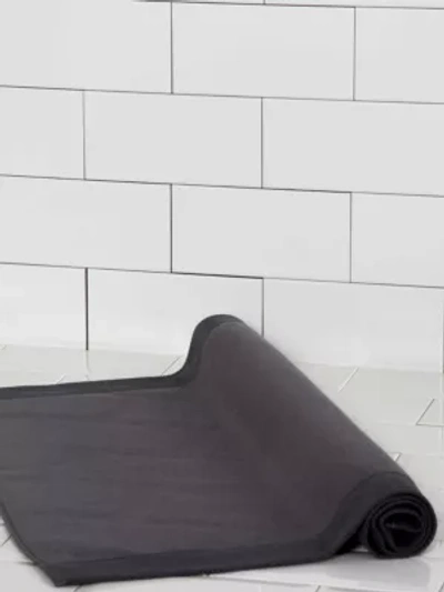 Frette Diamond Border Egyptian Cotton Bath Mat In Graphite