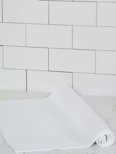 Frette Diamond Border Egyptian Cotton Bath Mat In White
