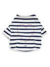 FINN AND ME COTTON STRIPED HEART EMBROIDED DOG SHIRT,400011522670