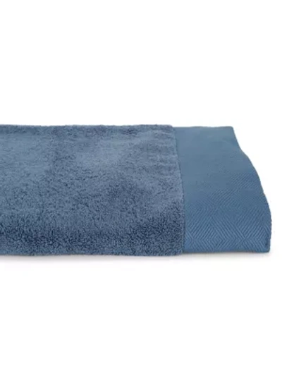 Frette Diamond Border Egyptian Cotton Bath Sheet In Dark Blue