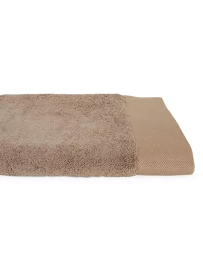 Frette Diamond Border Egyptian Cotton Bath Sheet In Dark Taupe