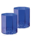 Versace Medusa Lumiere 2-piece Whiskey Old-fashion Glass Set In Blue