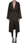FORTE FORTE HAIRCALF EFFECT FABRIC COAT