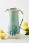 Anthropologie Old Havana Pitcher By  In Blue Size 10