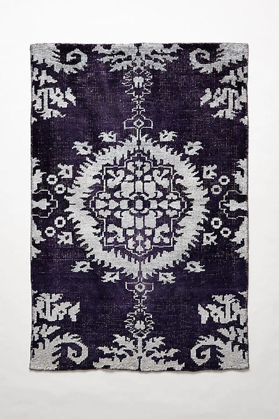 Anthropologie Stonewashed Medallion Rug By  In Purple Size 8 X 2.5