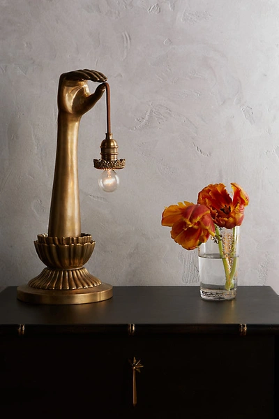 Anthropologie Lightbearer Table Lamp In Gold