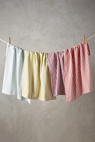 Anthropologie Baker Stripe Dish Towels, Set Of 4 In Assorted